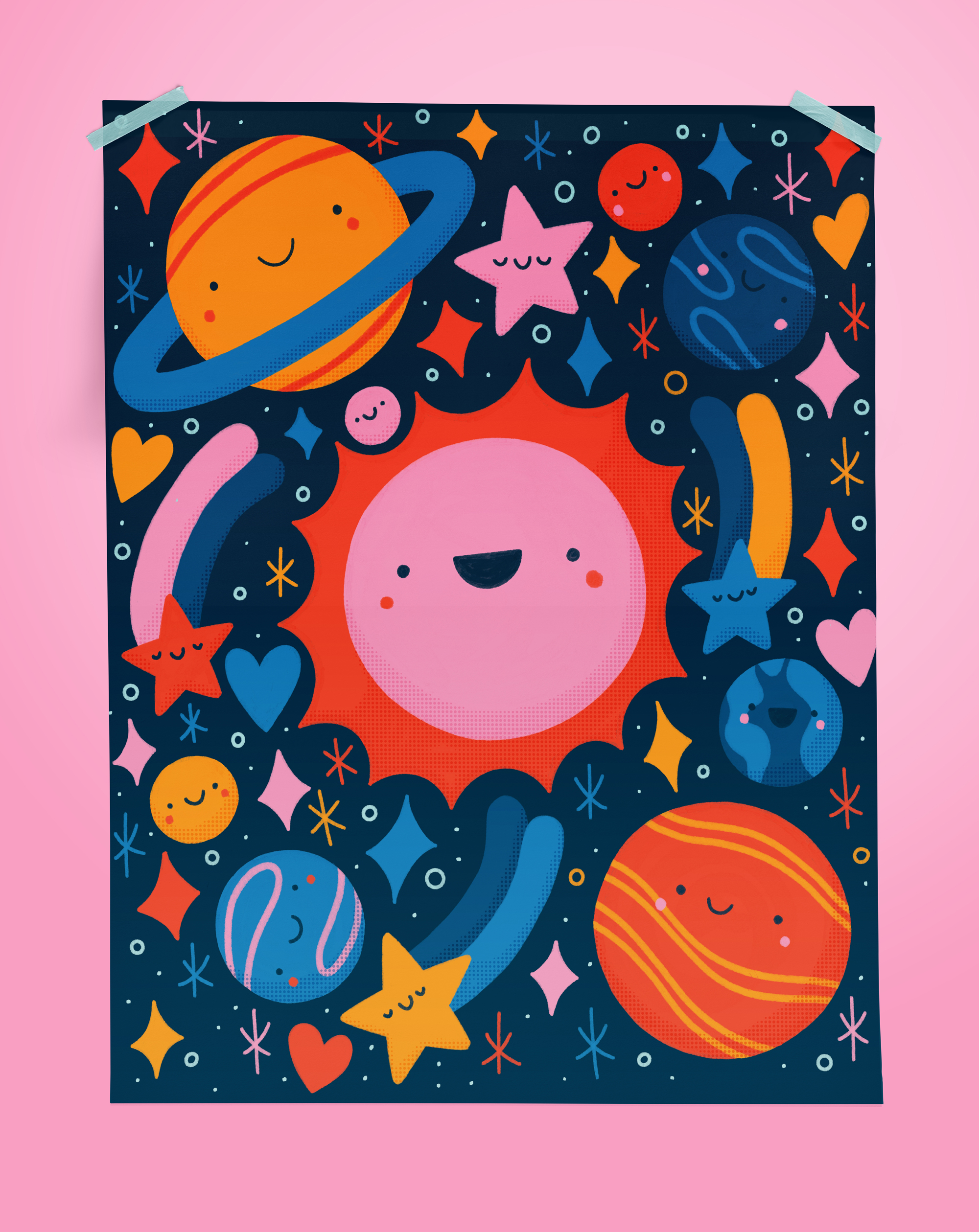 Kawaii Illustration of our Solar System